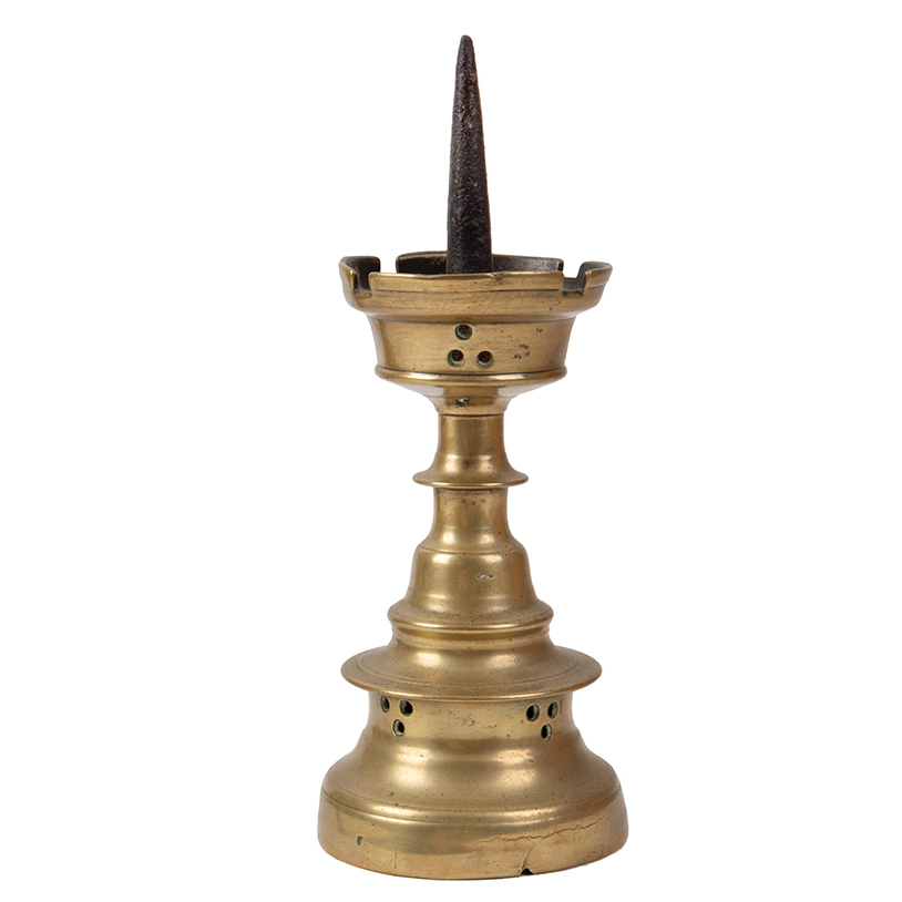 15th Century Dutch Pricket Candlestick, Robust & Successful Castellated Form, Image 1